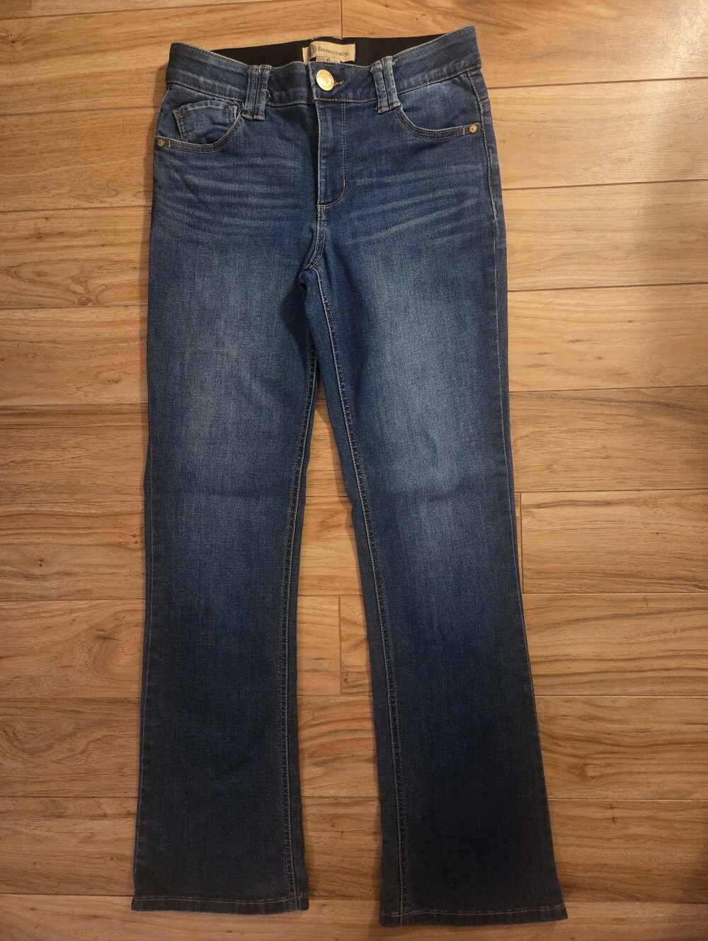 Democracy Ab Technology Jeans Size 6 Bootcut Stretch Distressed Medium Wash - Picture 3 of 9